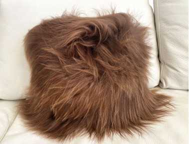 Icelandic sheepskin cushion with natural wicking SINGLE-SIDED