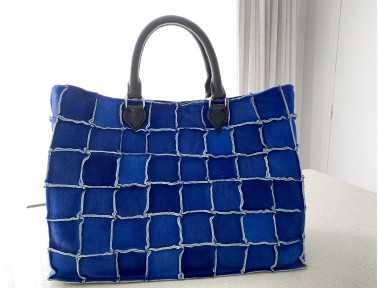 Blue cowhide bag "Freedom" by Sonia.M