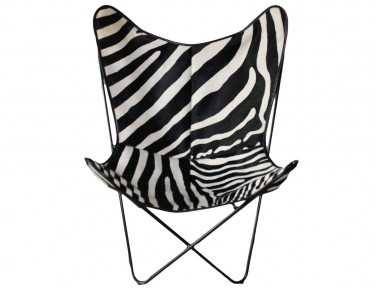 Bonet "BKF" armchair in zebra cowhide