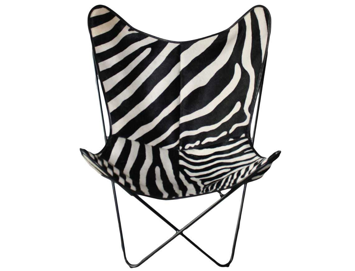 Bonet "BKF" armchair in zebra cowhide