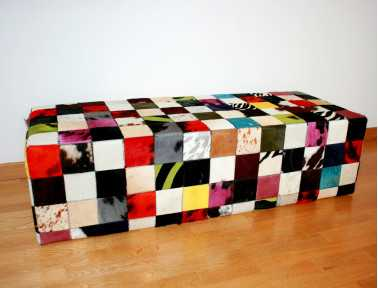 Avalanche Multi-Color Cowhide Bench