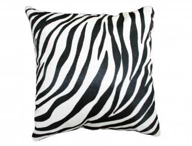 DOUBLE-SIDED Zebra Printed Cowhide Cushion