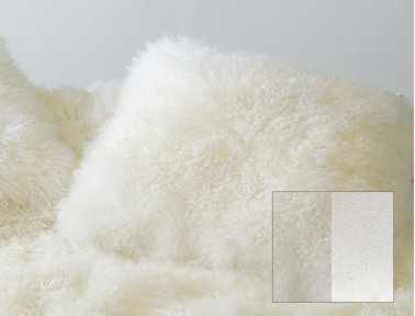 Coussin en agneau de Mongolie blanc SIMPLE FACE