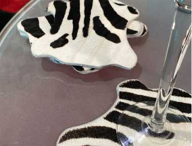 Zebra Cowhide Coasters