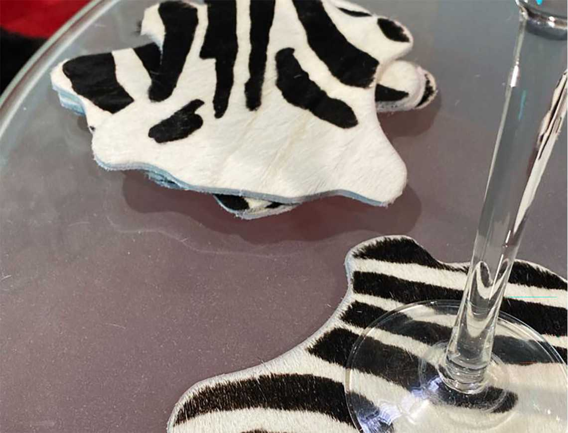 Zebra Cowhide Coasters