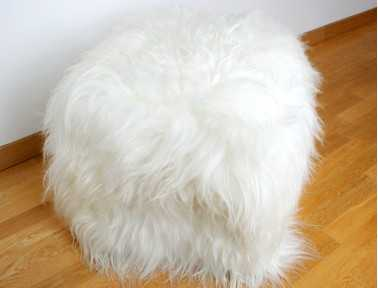 Icelandic sheepskin pouf