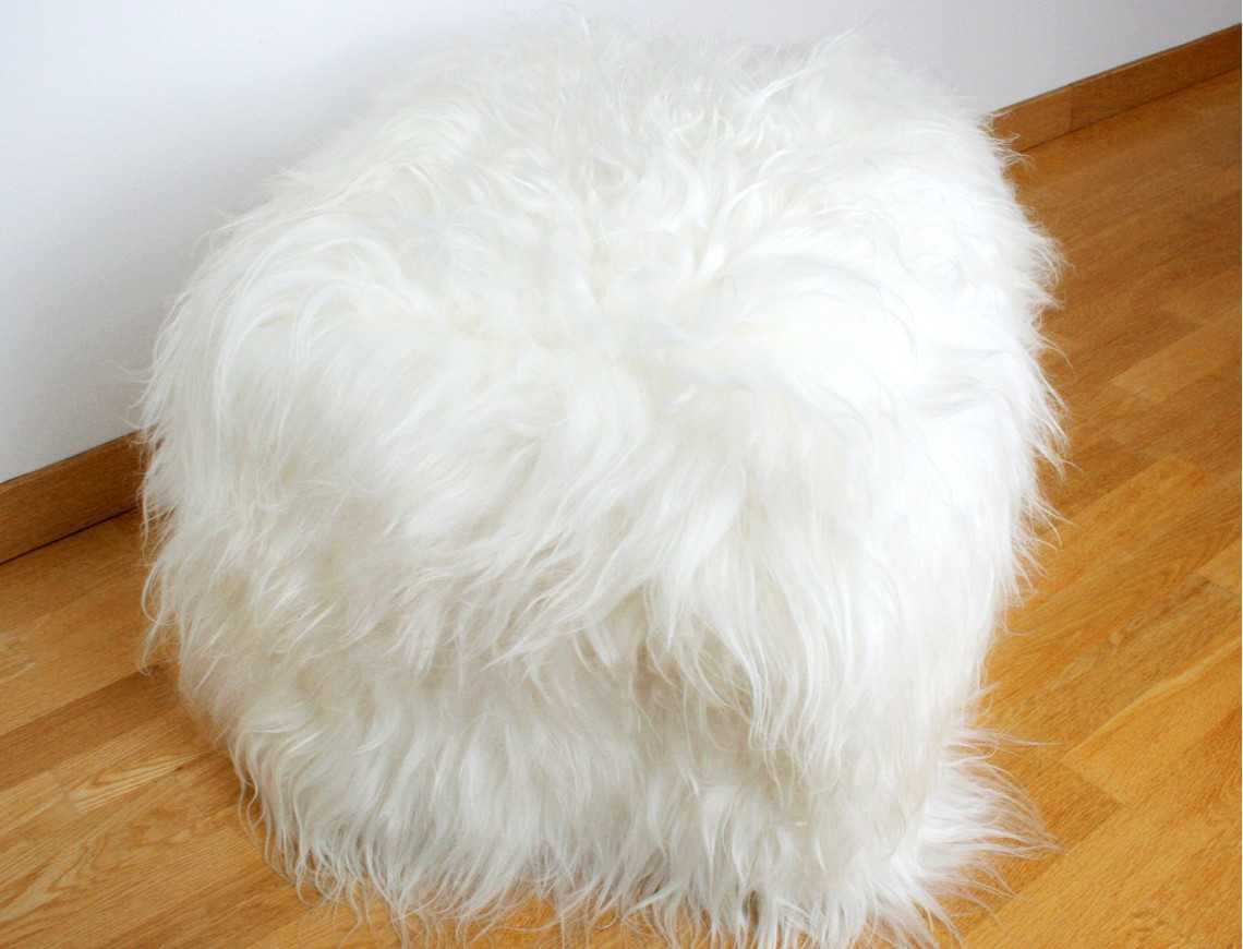 Icelandic sheepskin pouf