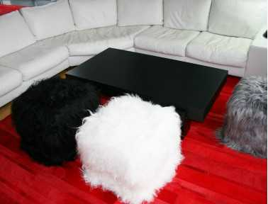 Icelandic sheepskin pouf