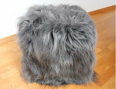 Icelandic sheepskin pouf