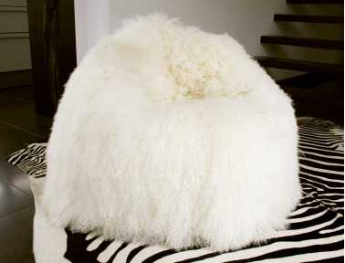 Mongolian lamb pouf