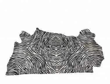 Vue complète de la demi-peau de vache imprimée zèbre pour tapisserie