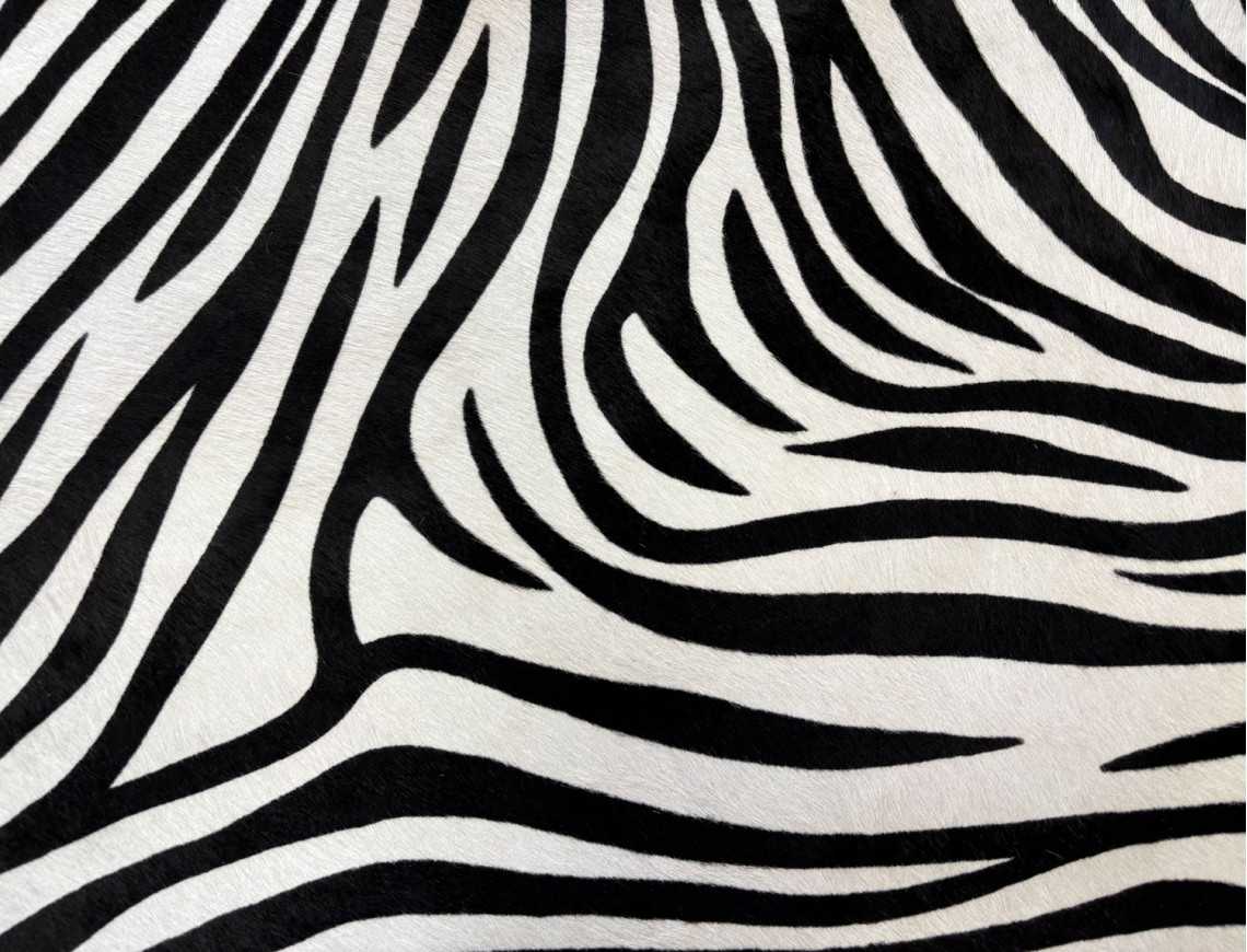 Zebra print half-cowhide for upholstery