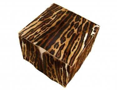 Leopard Print Springbok Skin Pouf