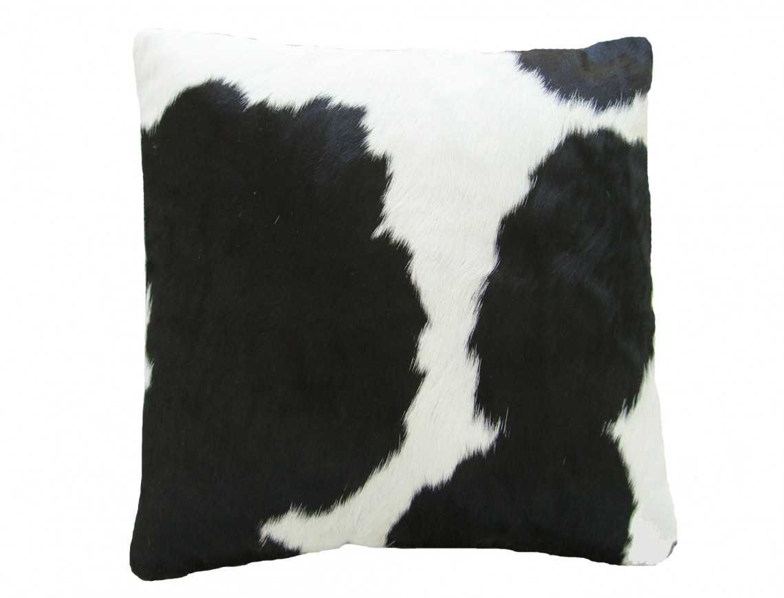 Black & White Cowhide Cushion SINGLE Sided