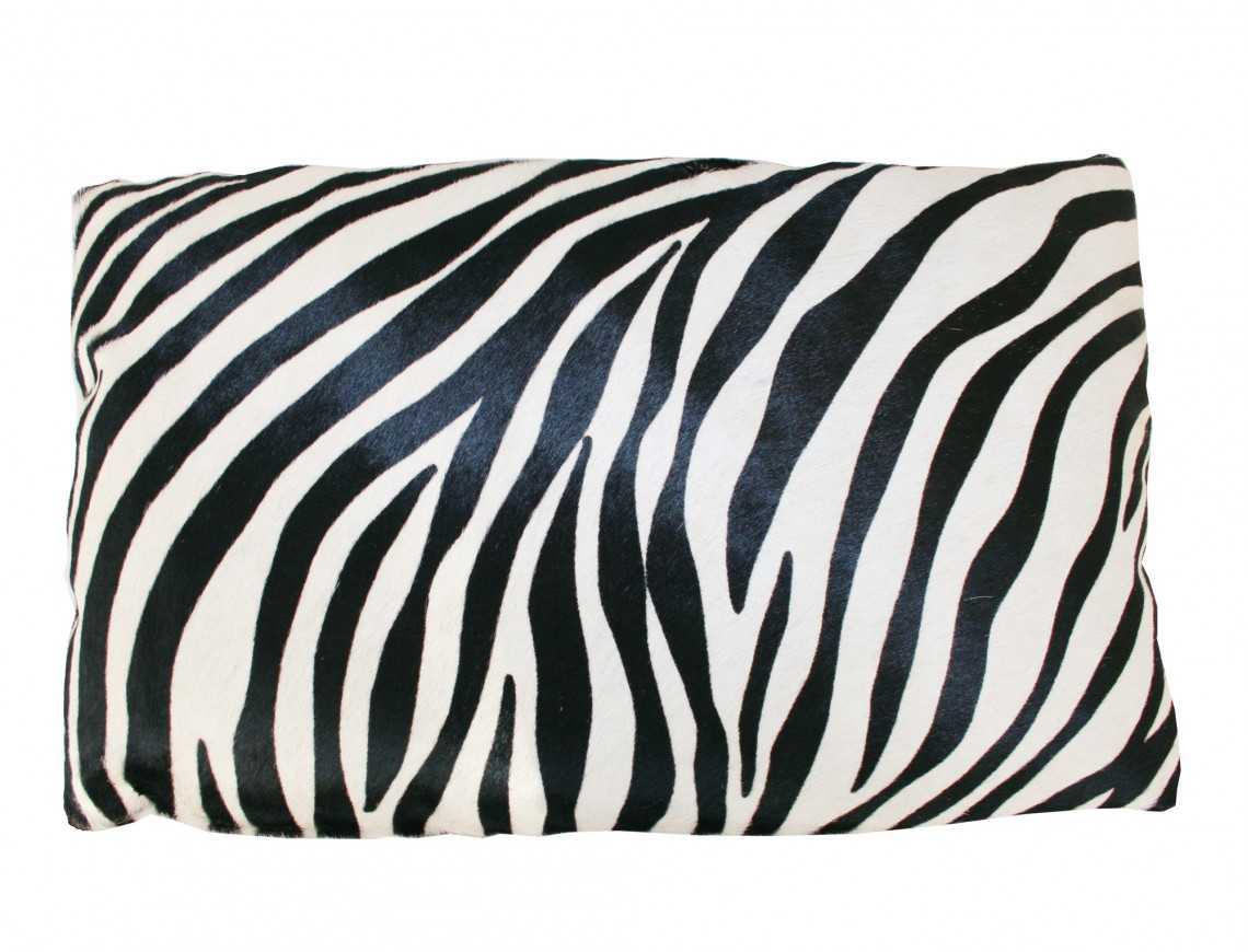 Rectangular cushion in DOUBLE-SIDED Zebra Skin