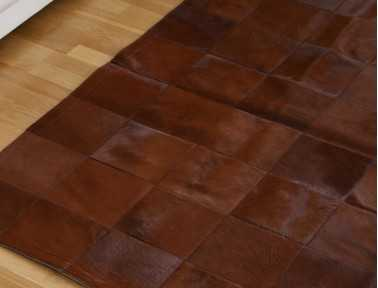 Brown Dyed Cowhide Patchwork Rug