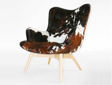 Cowhide armchair "Bô" by Sonia.M