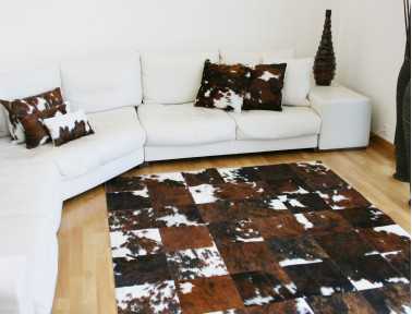 Tapis Patchwork en Peau de vache normande