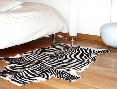 Zebra printed goatskin