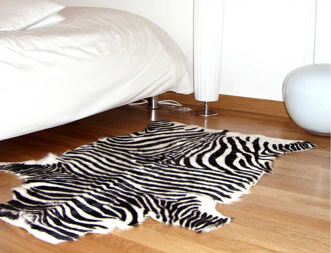 Zebra printed goatskin