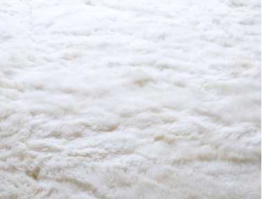 White sheepskin rug