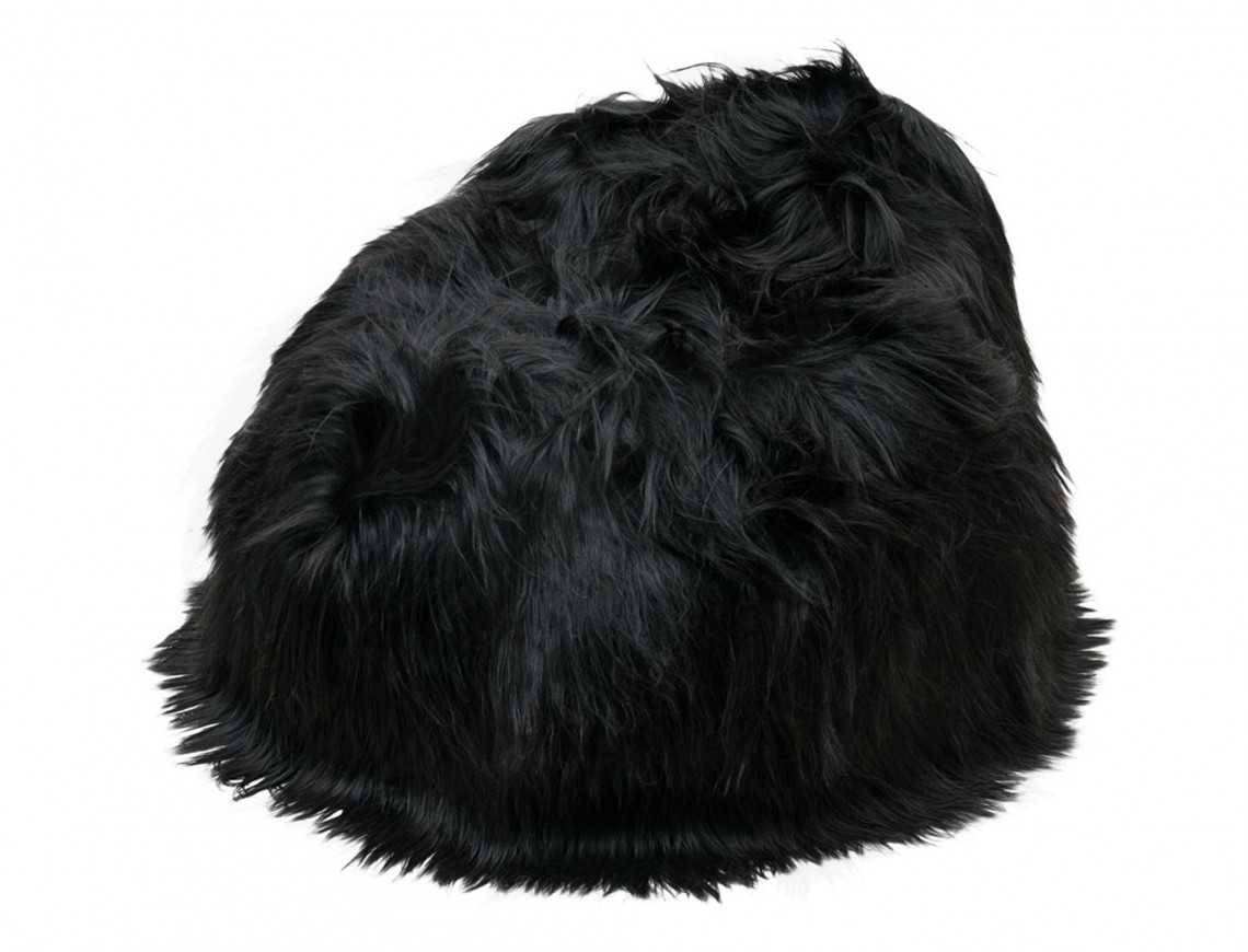 Black Icelandic sheepskin beanbag