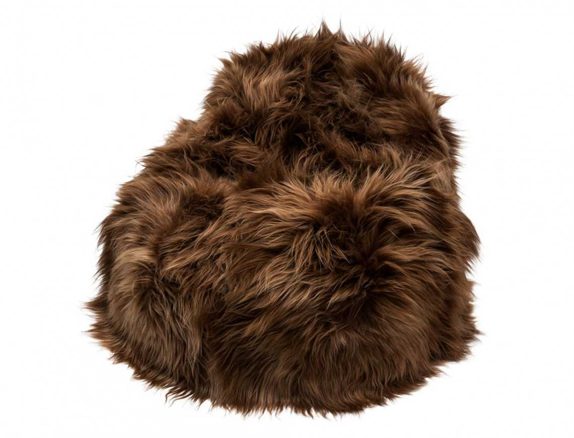 Brown-dyed Icelandic sheepskin beanbag