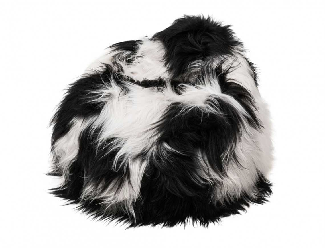 Black and white Icelandic sheepskin beanbag