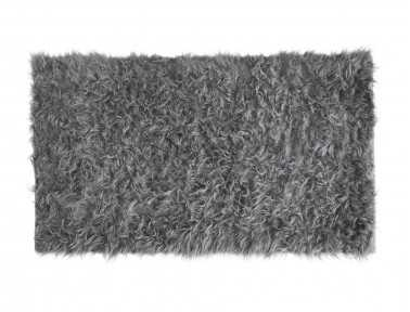 Grey Faux Sheepskin Rectangle Rug