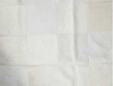 Ivory white patchwork rug