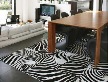 Zebra Cowhide Patchwork Rug