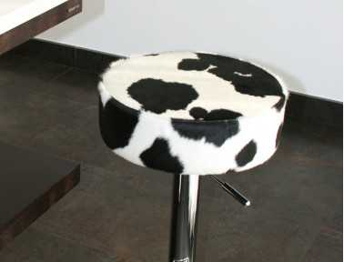 Black and White Cowhide Stool